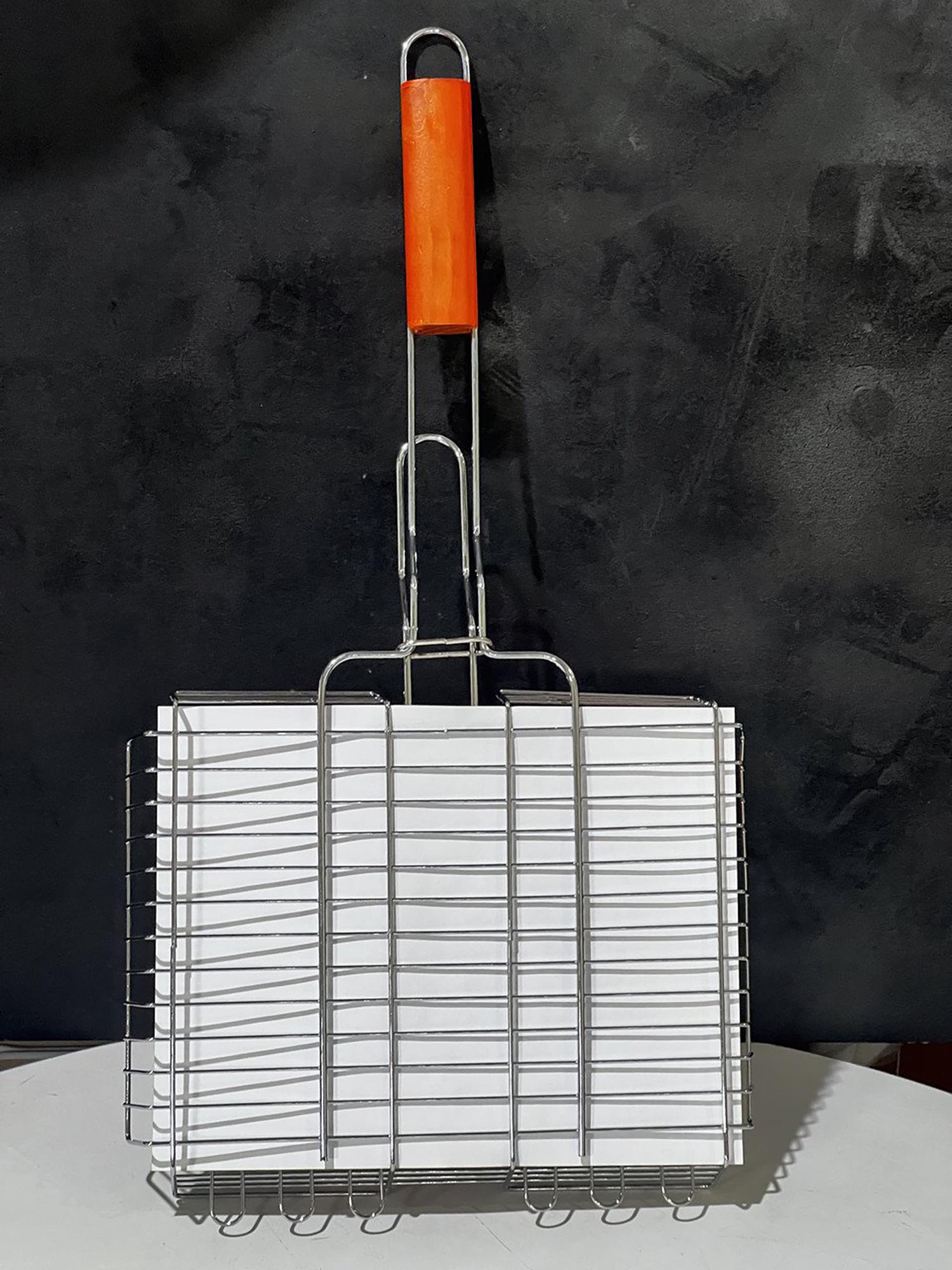 Решітка для барбекю ZAUBERG 30х24,5х7 см з дерев'яною ручкою 57 см - фото 4 Решітка для барбекю ZAUBERG 30х24,5х7 см з дерев'яною ручкою 57 см - фото 4