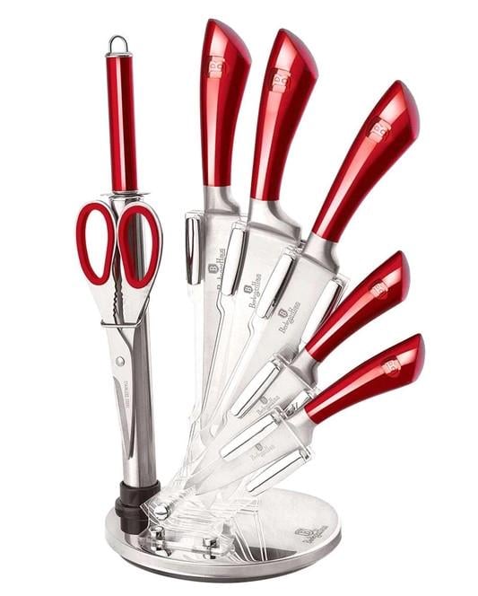 Набір ножів Berlinger Haus Metallic Line Burgundy Edition з підставкою 8 пр. - фото 1 Набір ножів Berlinger Haus Metallic Line Burgundy Edition з підставкою 8 пр. - фото 1