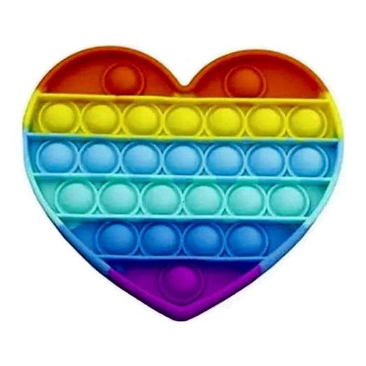 Игрушка антистресс Pop It сердце Радужный
