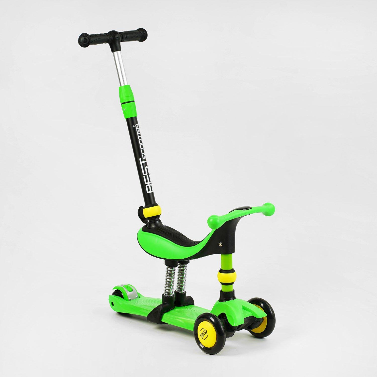 Самокат-велобіг триколісний Best Scooter 3в1 Салатовий (30802) - фото 1