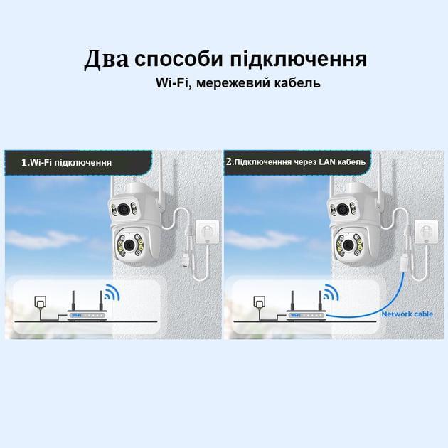 Камера уличная APP Control 4K Wi-Fi 8MP с искусственным интеллектом Белый (12581909) - фото 15