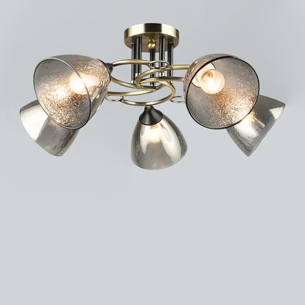 Люстра потолочная Light House SR-19326/5 AB/BK E27 600х260 мм Бронзовый/Черный/Серый