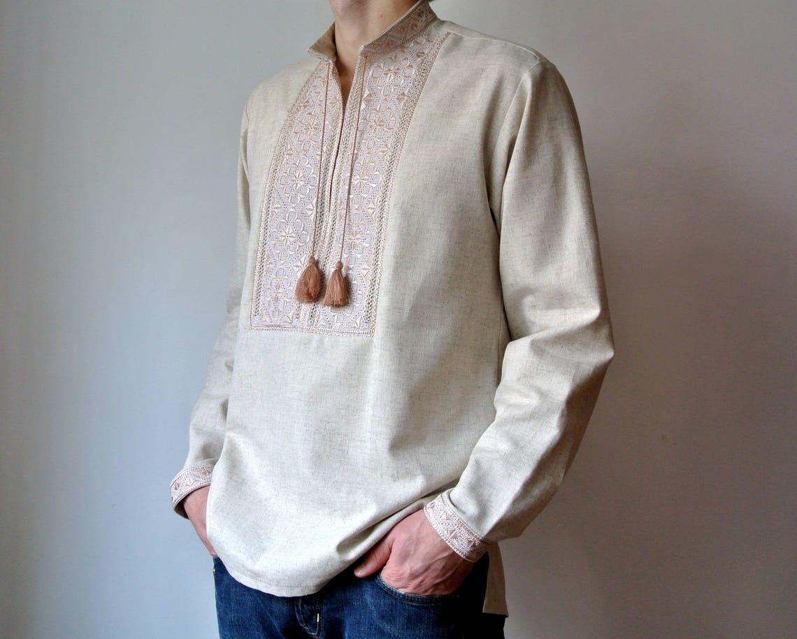 Вышиванка мужская ручной работы L (02934L)