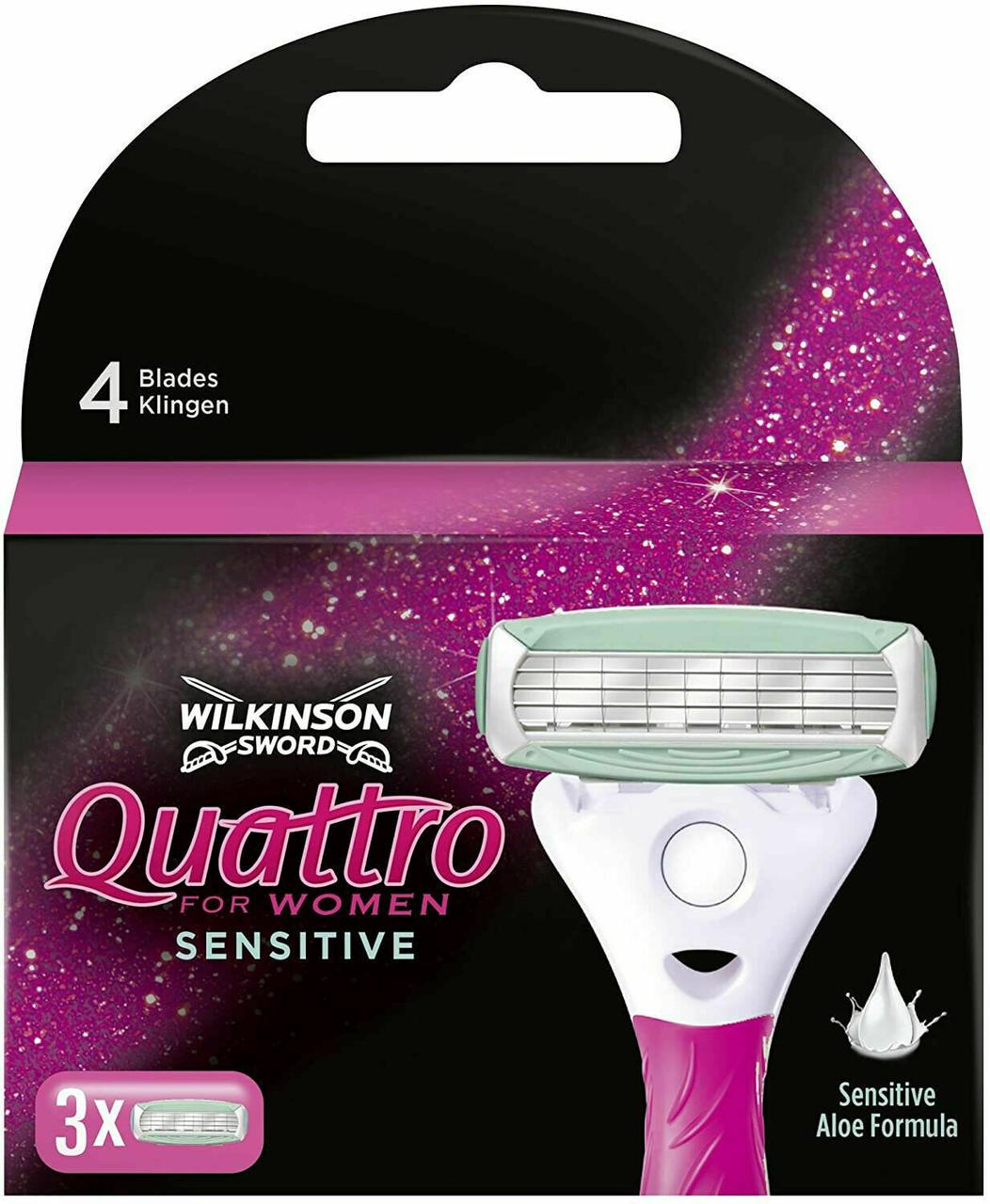 Картриджі для гоління Wilkinson Quattro for Woman Sensitive 3 шт