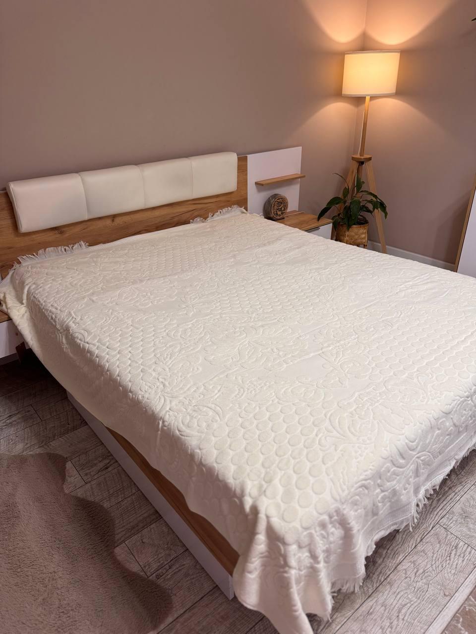 Простирадло махрове полуторне 150х200 см Ніжно-рожевий (Д-Al-mahr-pr-002) - фото 2