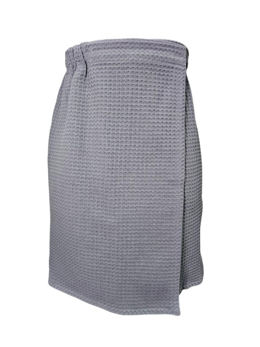 Парео-рушник для лазні та сауни чоловічий на липучці Графітовий