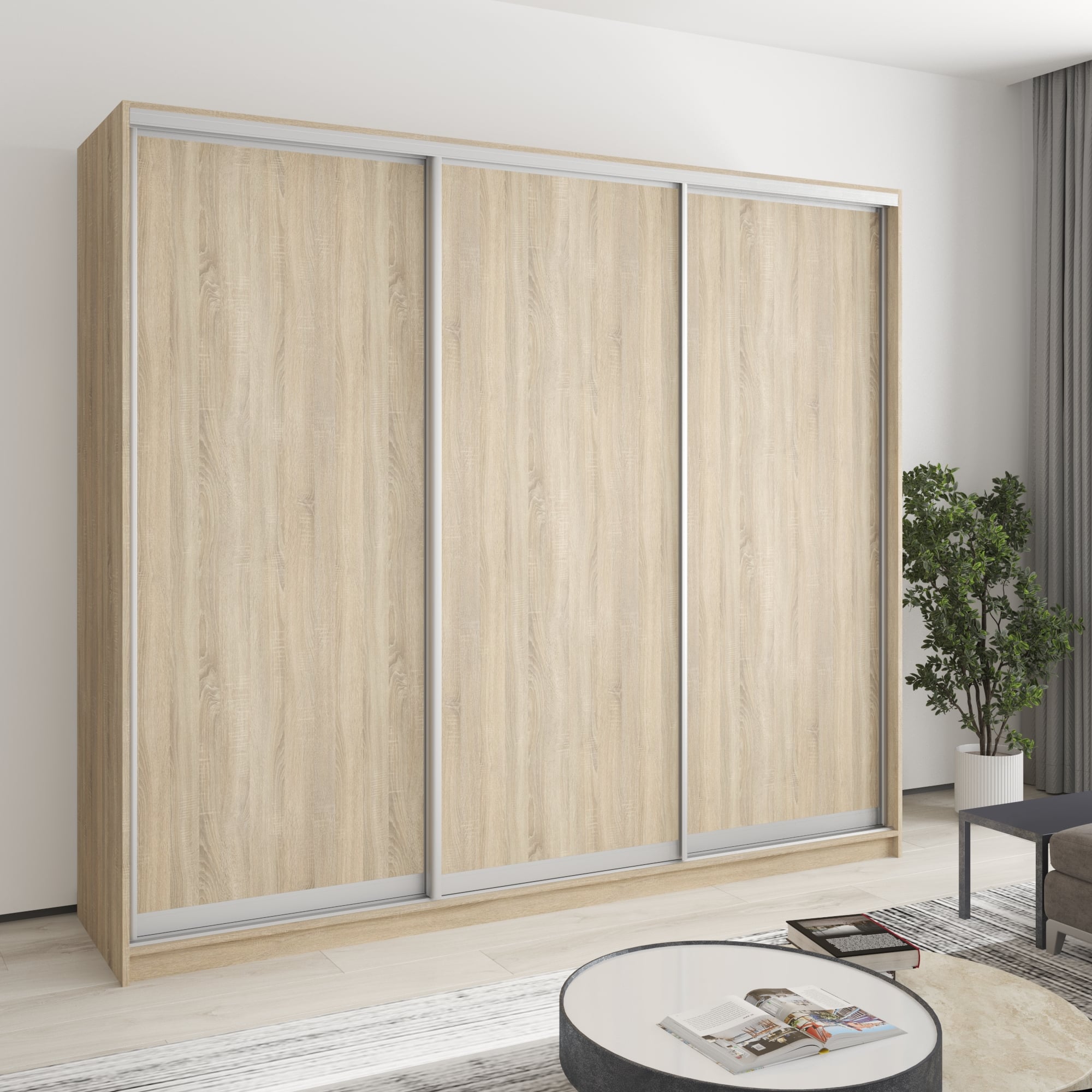 Шкаф-купе трехдверный Mebel Star Комбо AL MBS-3164 240х45х210 см Дуб сонома (1004333)