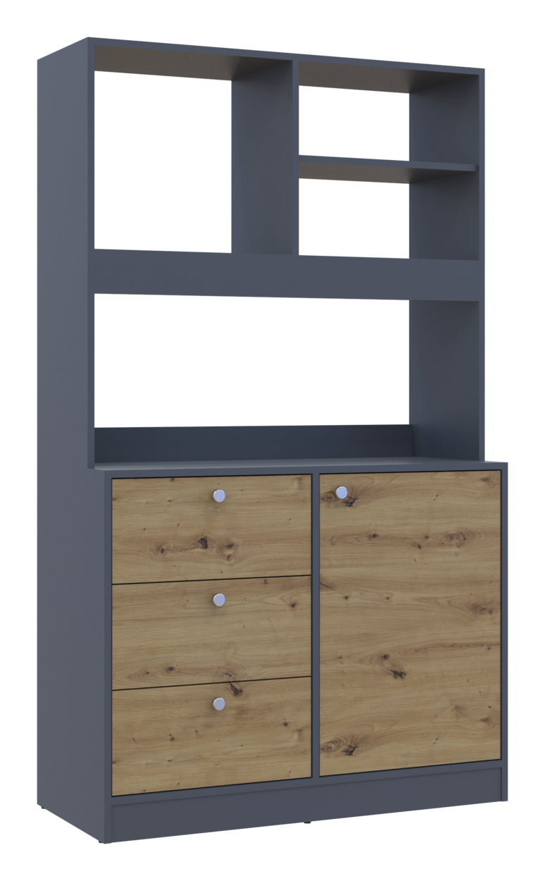 Готова кухня міні Doros Лея ДСП 100х43х171 см Графіт/Дуб евок (81359336) - фото 9 Готова кухня міні Doros Лея ДСП 100х43х171 см Графіт/Дуб евок (81359336) - фото 9