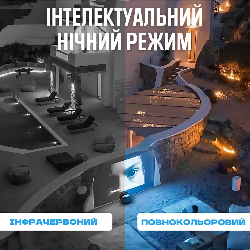 Камера вулична поворотна 4MP Wi-Fi IP водонепроникна з нічним баченням Білий (3058609996) - фото 4