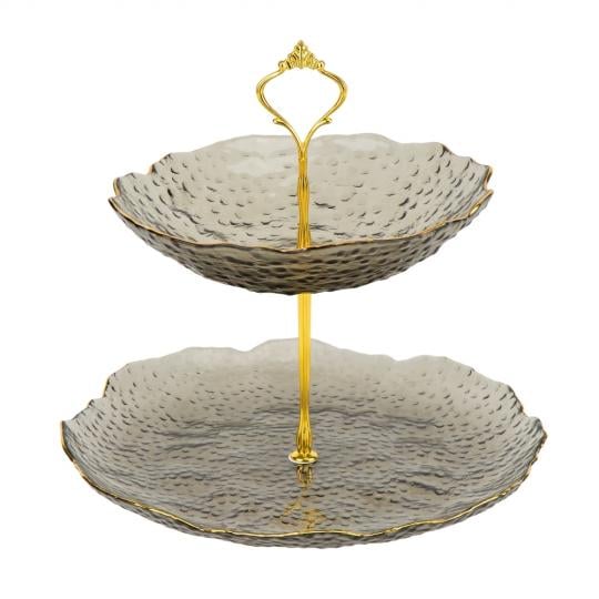 Блюдо 2-х ярусное Elisey Черный турмалин стеклянное 24 см Черный (135-81-9219-031) - фото 2 Блюдо 2-х ярусное Elisey Черный турмалин стеклянное 24 см Черный (135-81-9219-031) - фото 2