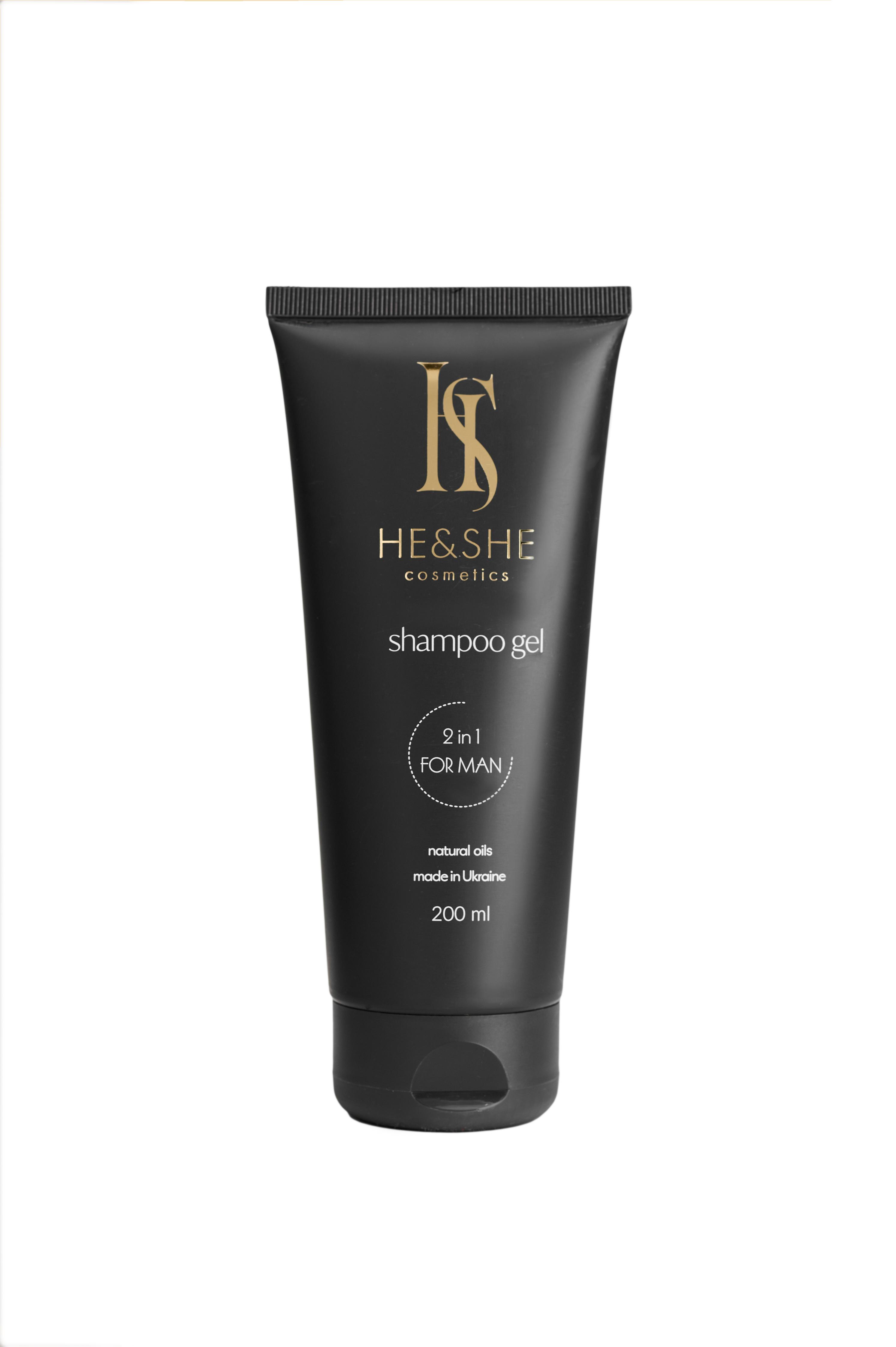 Чоловічий шампунь-гель 2в1 He&She COSMETICS 200 мл (01-0010)