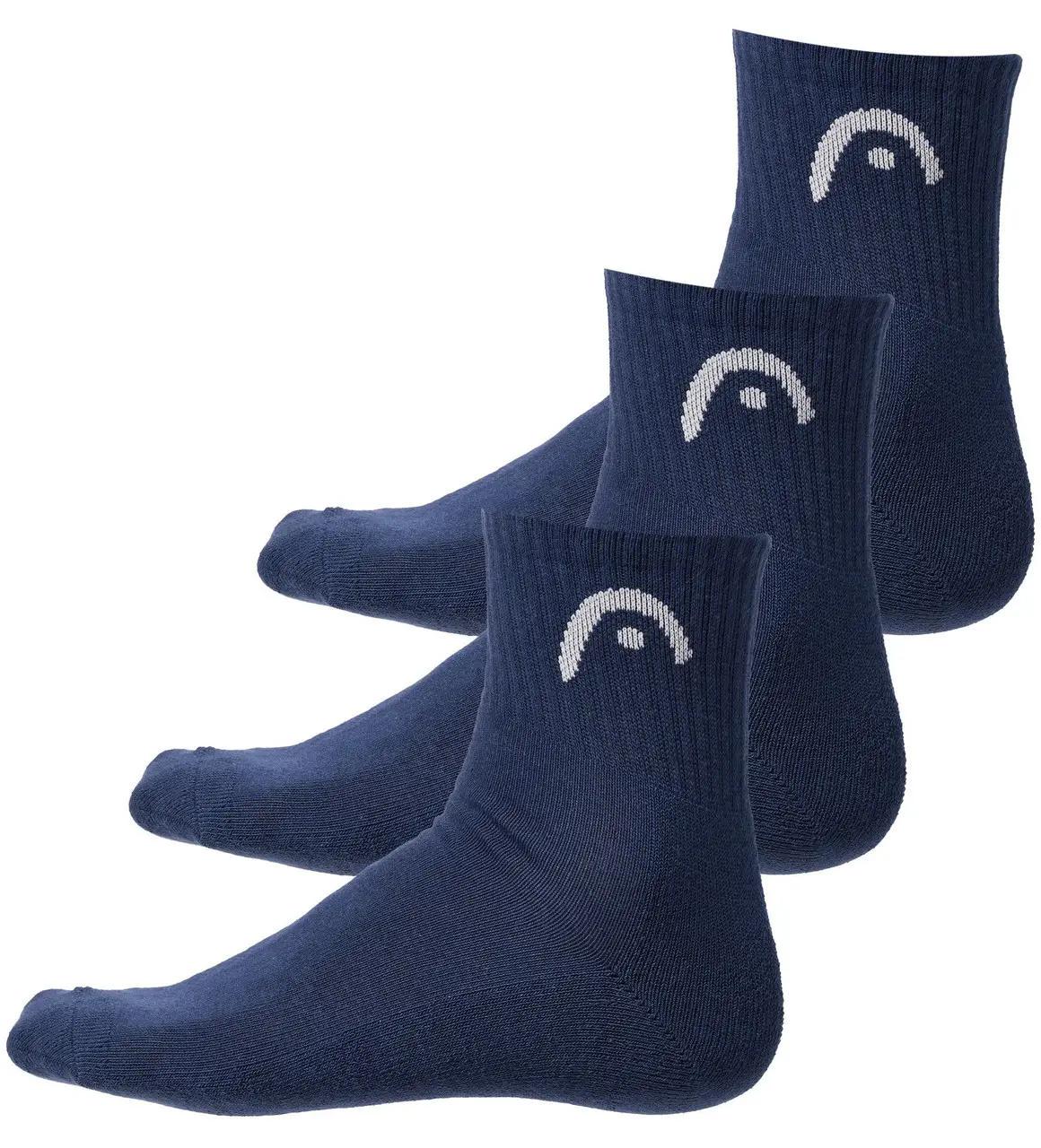 Шкарпетки чоловічі Head ALL SPORTS TRAINING SHORT CREW 3P р. 39-42 Темно-синій (701229016-003 39-42)