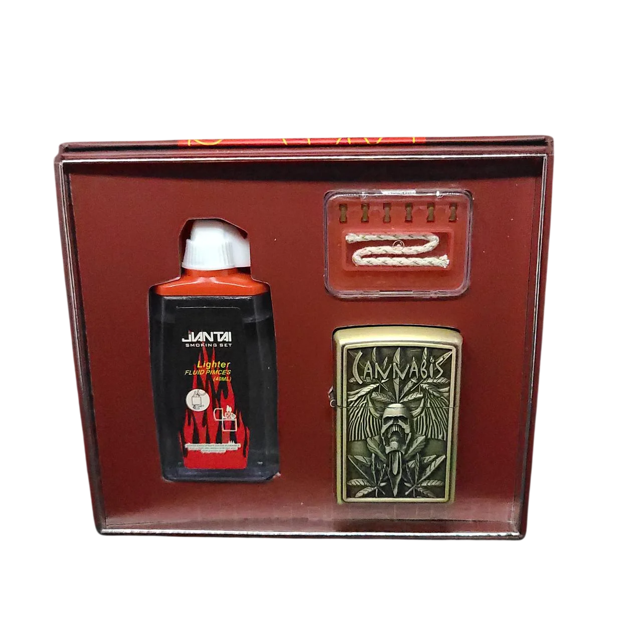 Подарочный набор ZIPPO с бензиновой зажигалкой Skull with leaf №2-142 Red (2414710169)