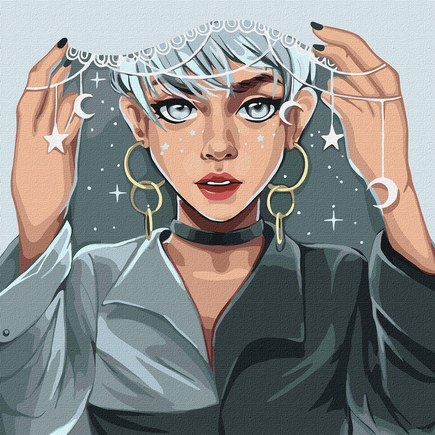 Картина по номерам Ideyka Хранительница снов 40x40 см Разноцветный (PM-194-K-1054)