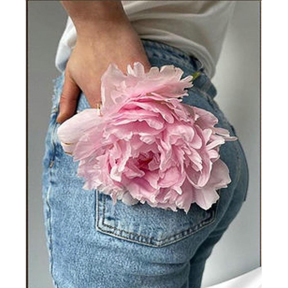 Алмазна мозаїка Strateg Півонія на джинсах 30х40 см (HEG86884)