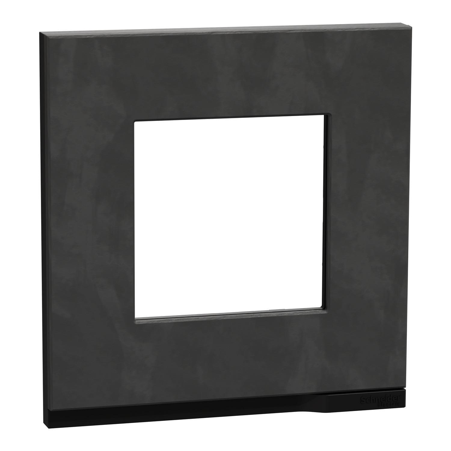 Рамка одноместная Schneider Electric Unica Pure горизонтальная Камень/Антрацит (NU600287)