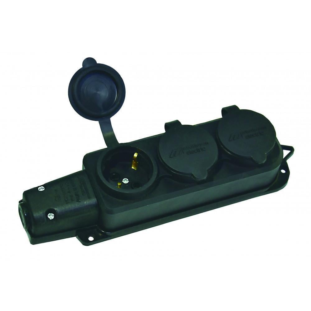 Колодка Mutlusan 3 гнізда з заземленням каучук IP44 16А (28687156)