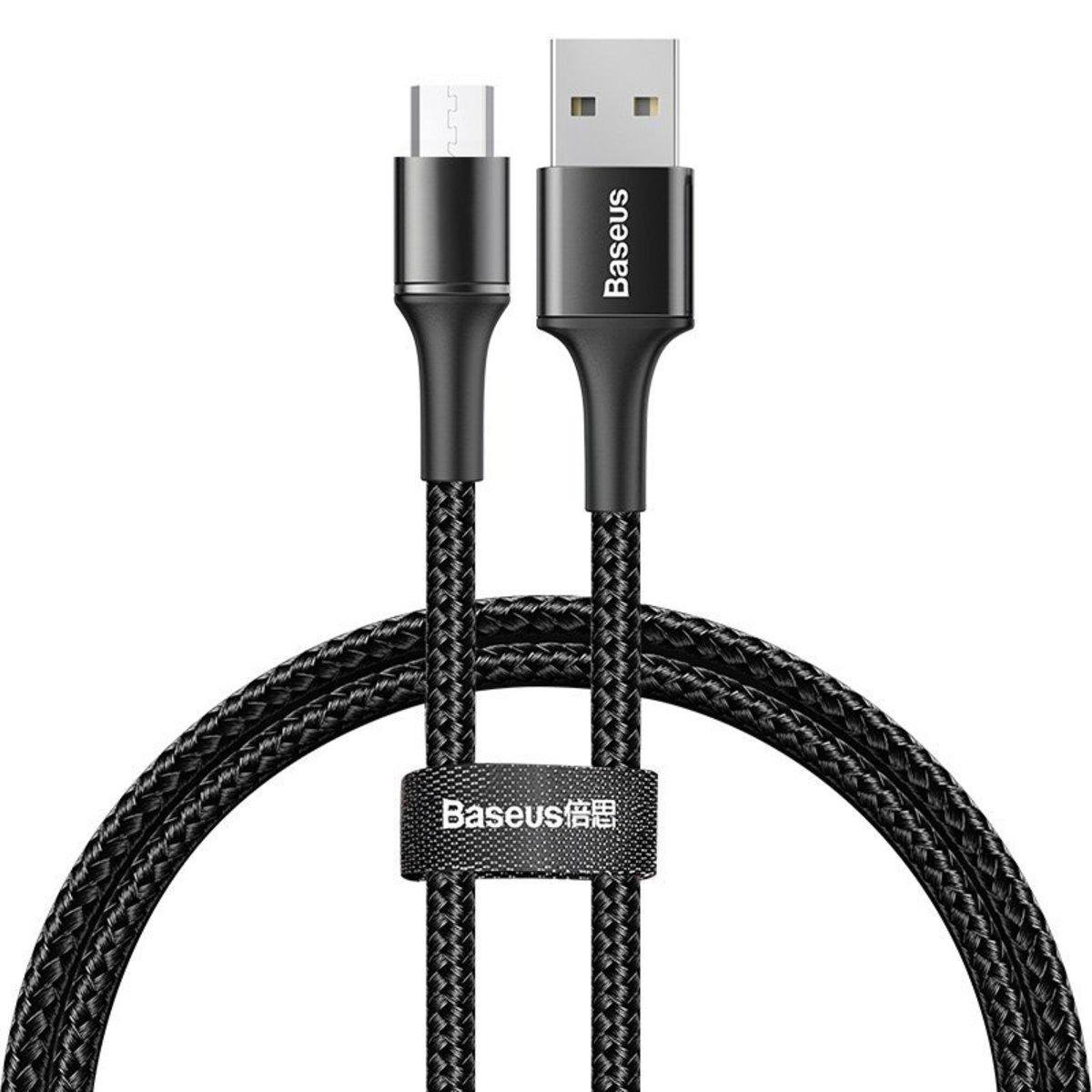 Кабель BASEUS Cafule Micro-USB 1 м с быстрой зарядкой 3A Black (CAMGH-B01)