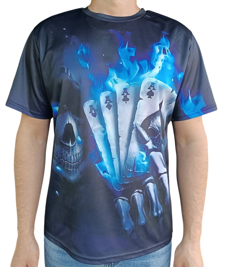 Футболка з черепом та картами 2ХL Футболка з черепом та картами 2ХL