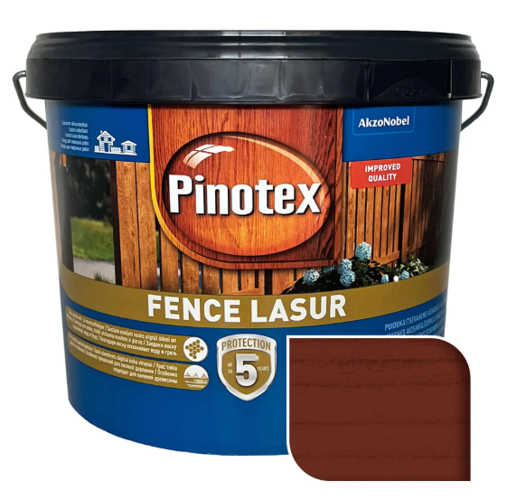 Пропитка для дерева Pinotex Fence Lasur красное дерево 2,5 л (5309232)