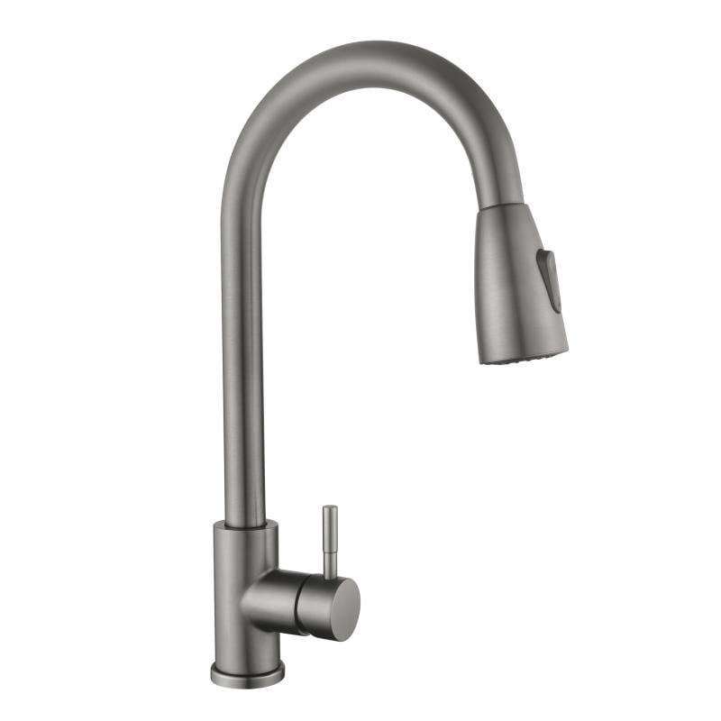 Змішувач для кухні Lidz Aria 015FL з висувним виливом Graphite (SD00055684)
