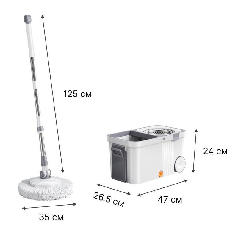 Комплект швабра та відро з турбо віджимом MOP maestro 8 л (70525) - фото 2 Комплект швабра та відро з турбо віджимом MOP maestro 8 л (70525) - фото 2