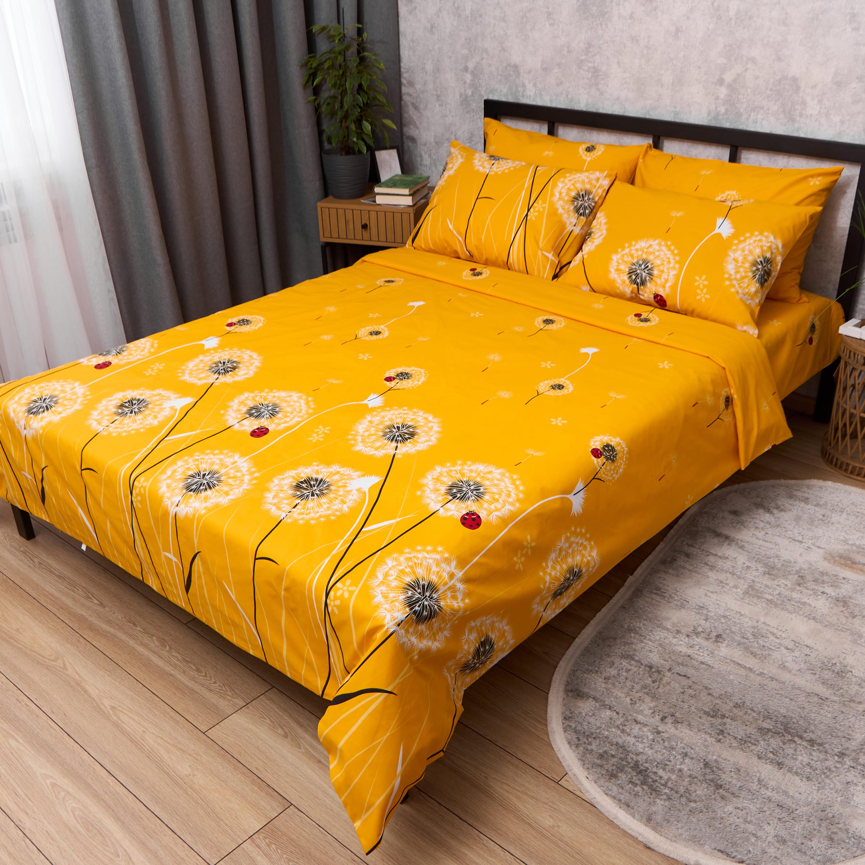 Комплект постельного белья Moon&Star Бязь Gold Люкс Ladybug Yellow двуспальный 175х210 см наволочки 2 шт. 70х70 см (MS-820014252)