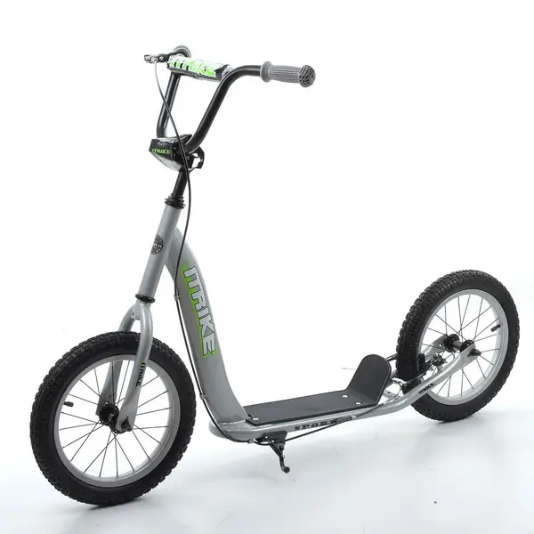 Самокат детский двухколесный iTrike надувные колеса 14" Серый (7771)