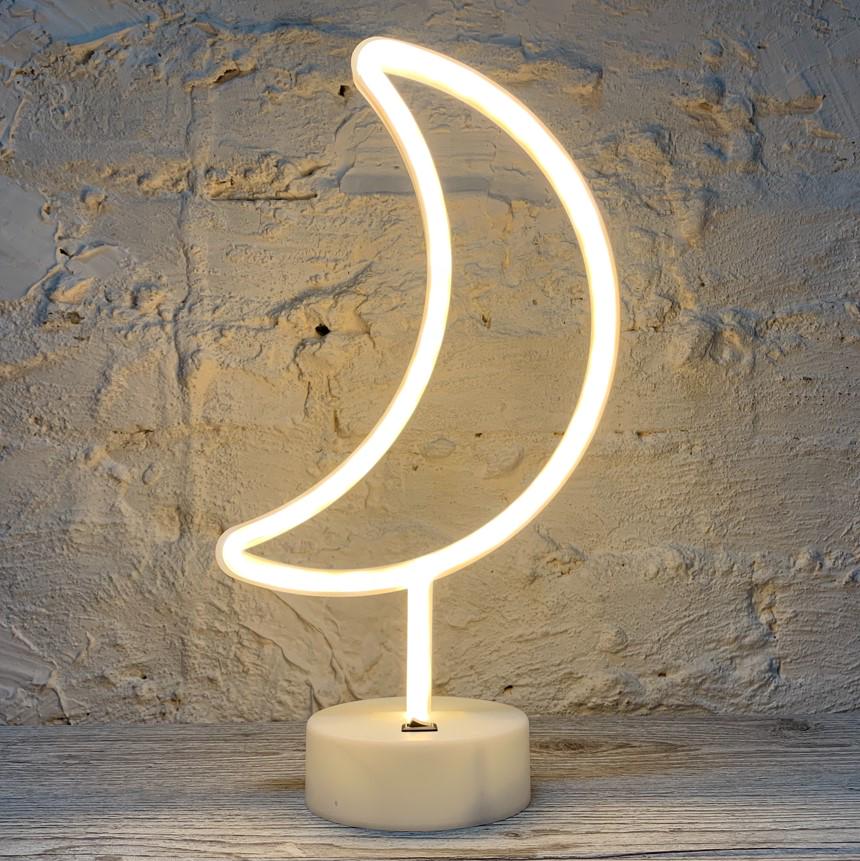 Неоновый ночник Decoration Lamp Луна Желтый