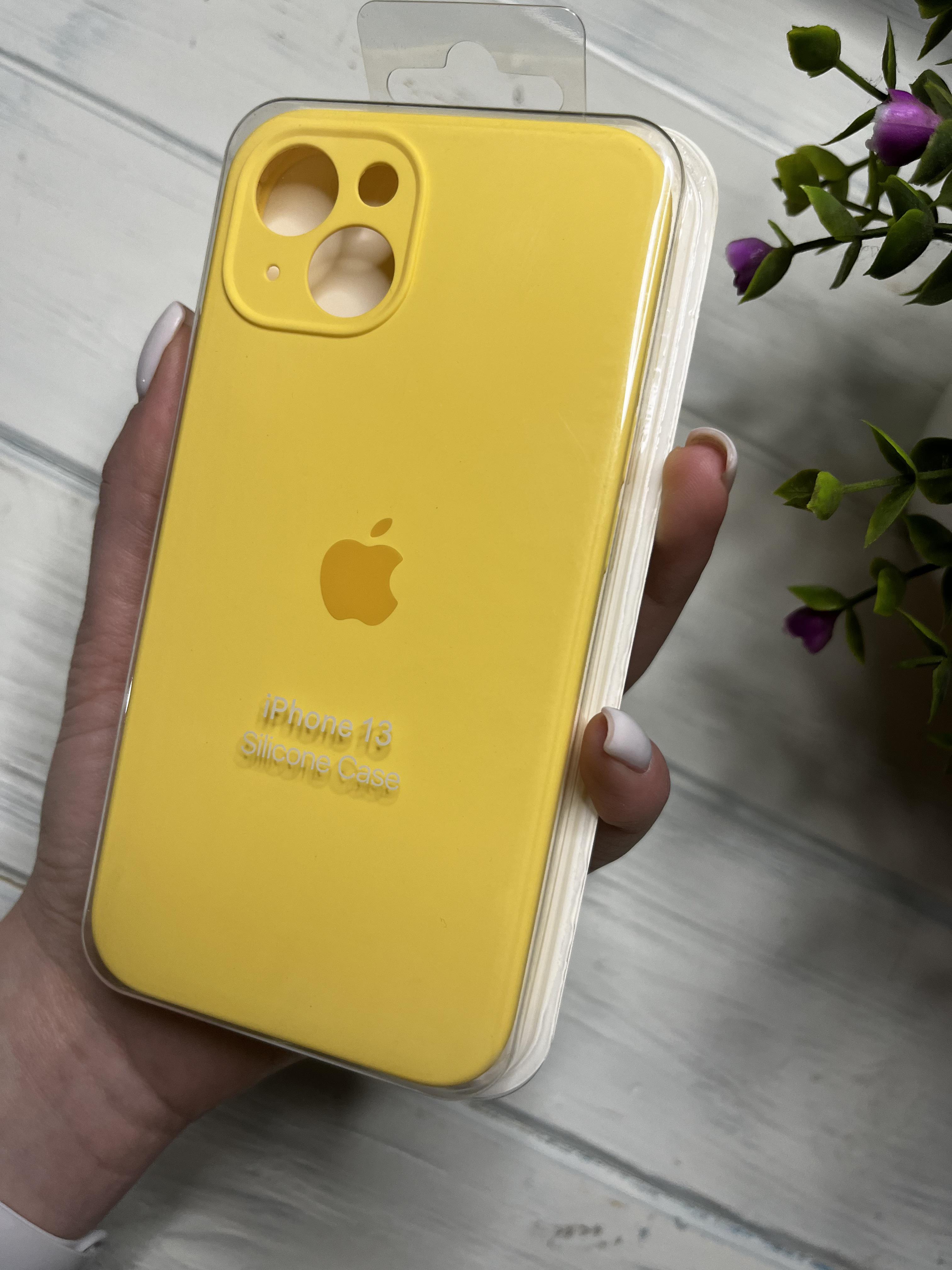 Чехол накладка на iPhone (Айфон) 13 закрытый низ и закрытая камера silicone case full camera Apple