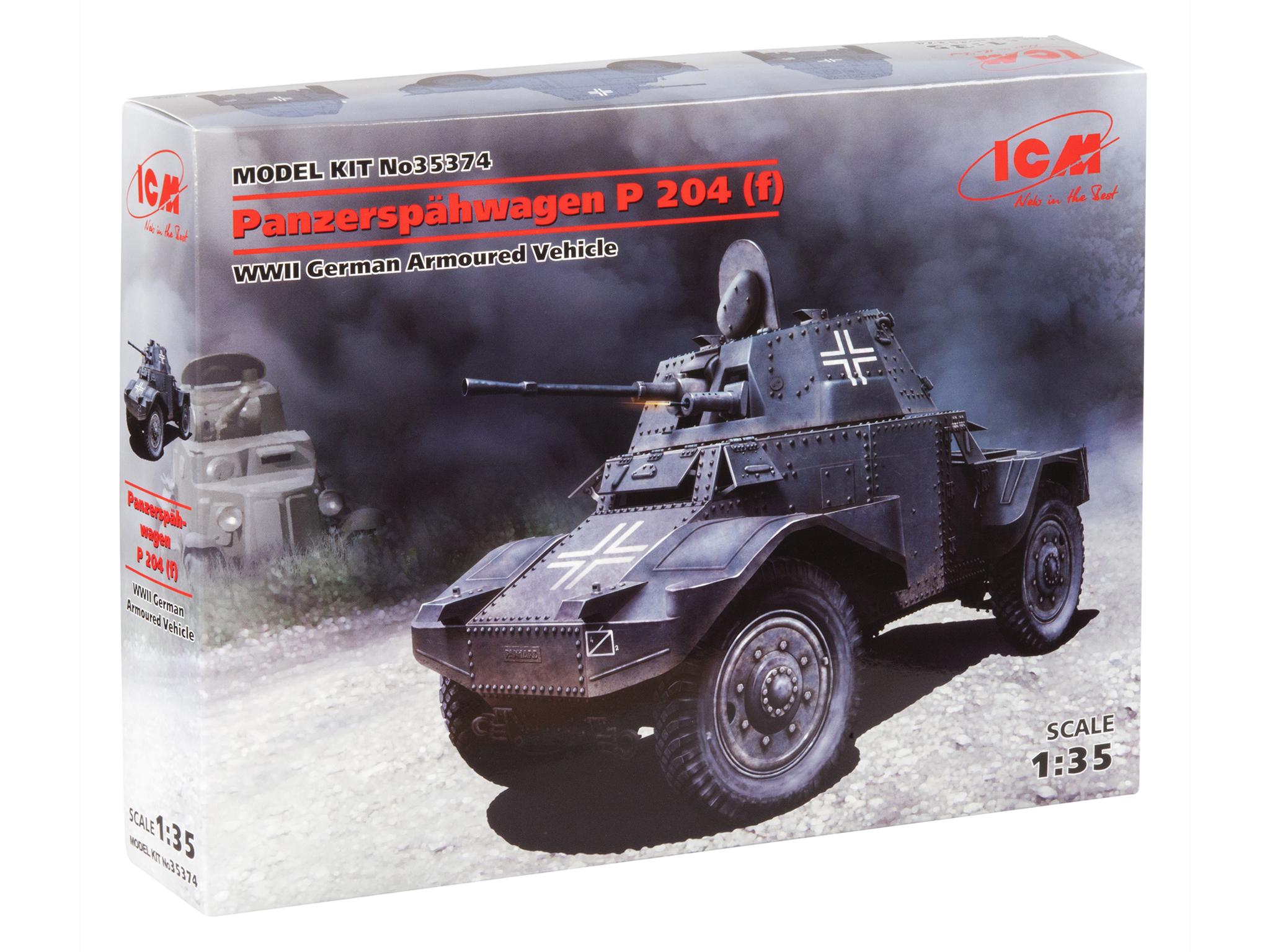 Сборная модель ICM Panzerspähwagen P 204 f немецкий бронеавтомобиль 2 Мировой войны (35374)