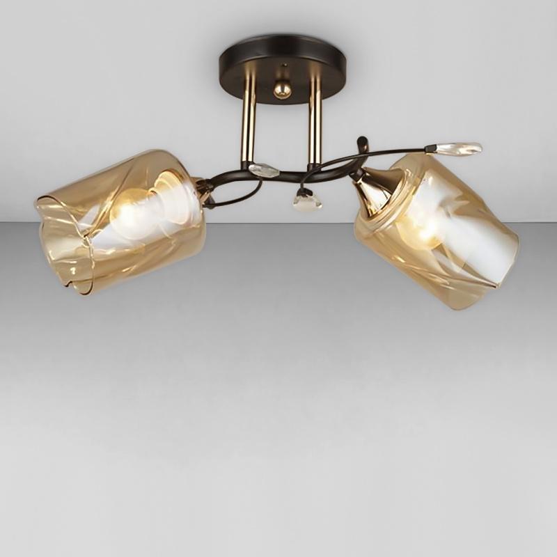 Люстра потолочная Light House SC-18251/2 40х25х21 см Черный/Янтарный