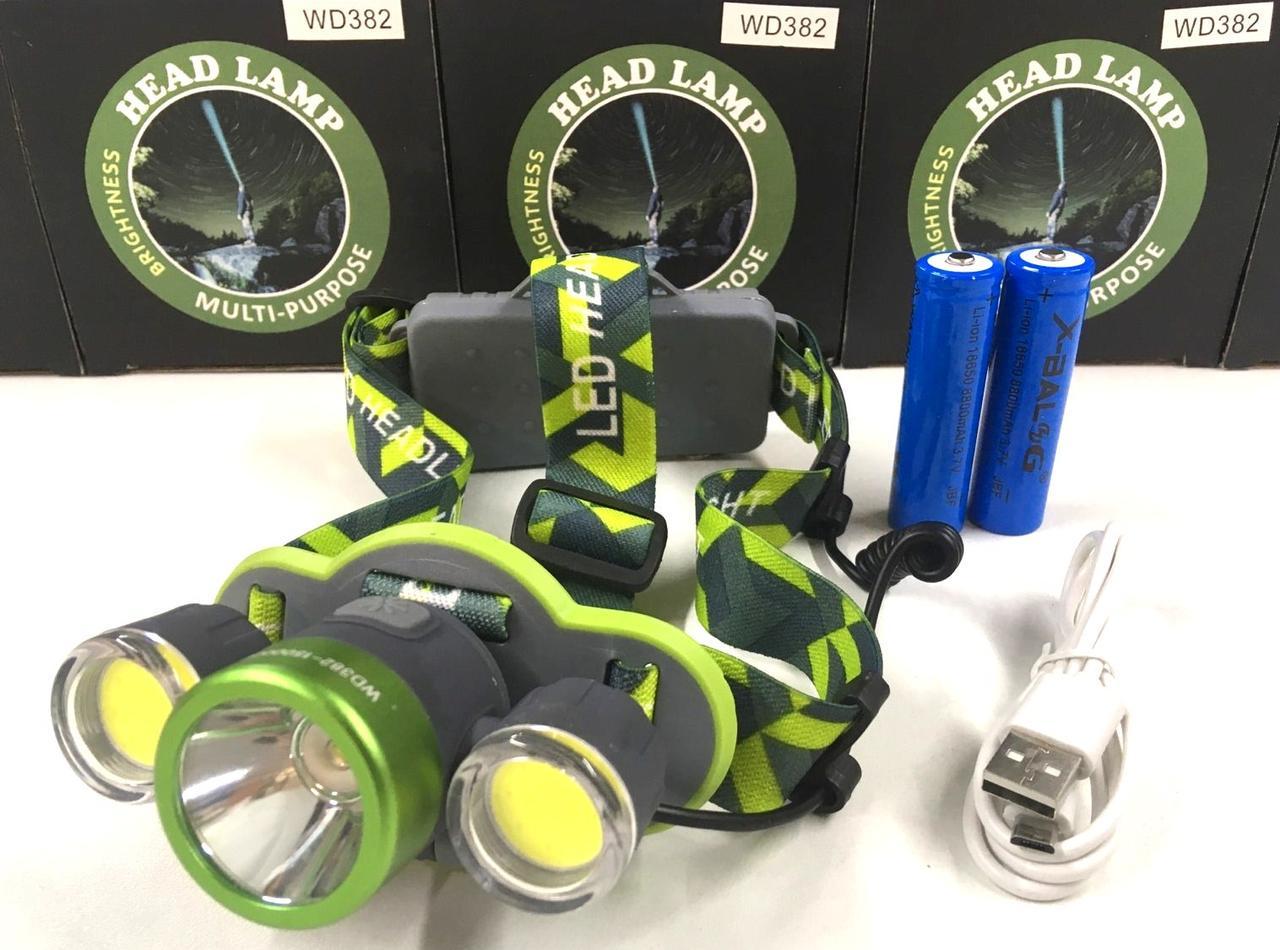 Фонарь налобный светодиодный WD382 USB (D3822139) - фото 7 Фонарь налобный светодиодный WD382 USB (D3822139) - фото 7