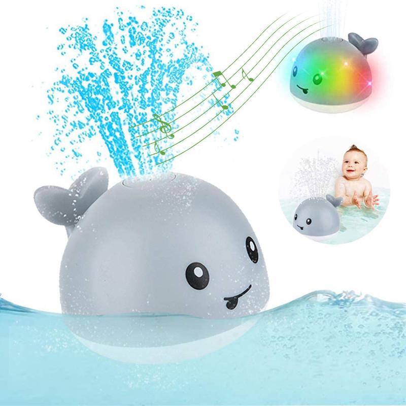 Іграшка для ванної кімнати Bath Toy whale Кит с фонтаном світиться Сірий - фото 2