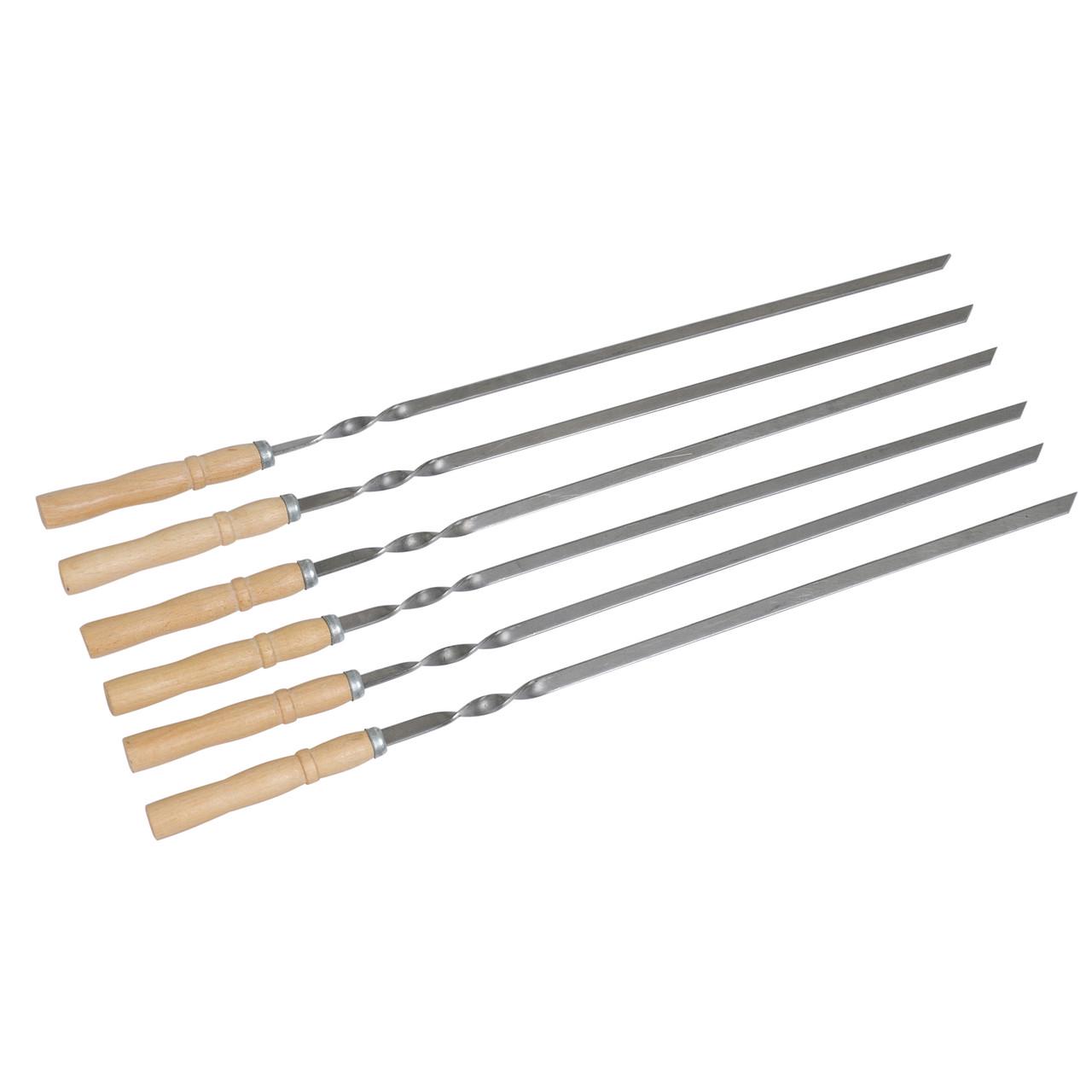 Набор шампуров с деревянной ручкой 600х10х3 мм 6 шт