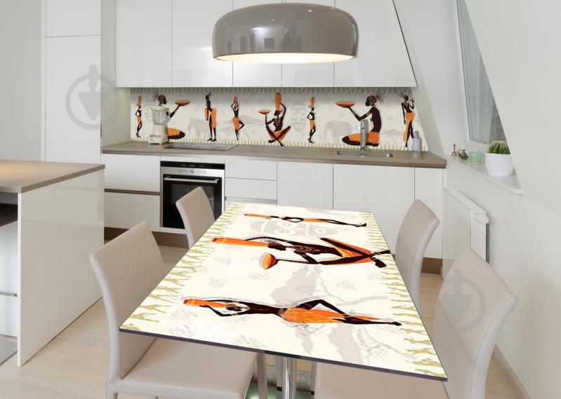 Наклейка 3Д виниловая на стол Zatarga «Гостеприимство Африки» 650х1200 мм для домов, квартир, столов, кофейн