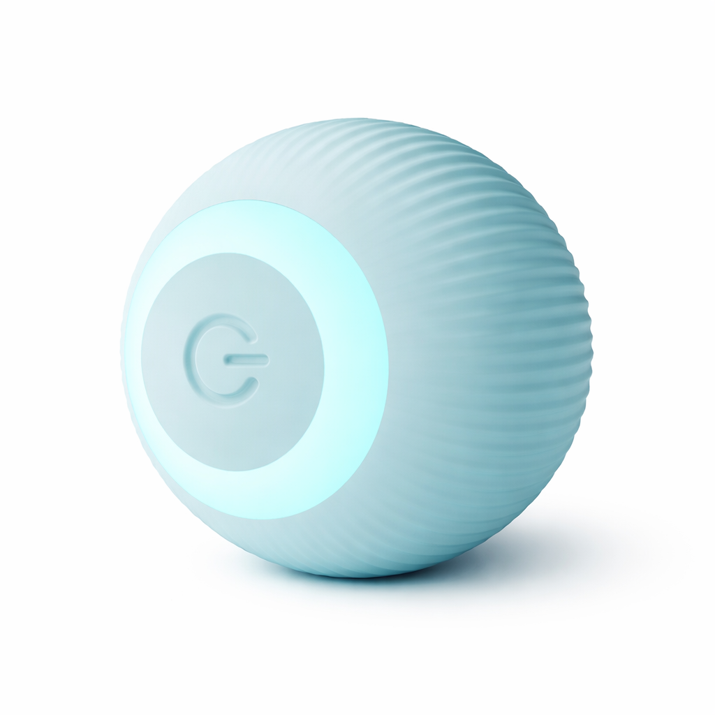Інтерактивний м'яч для котів автоматичний з LED-підсвіткою Бірюзовий (33549765)