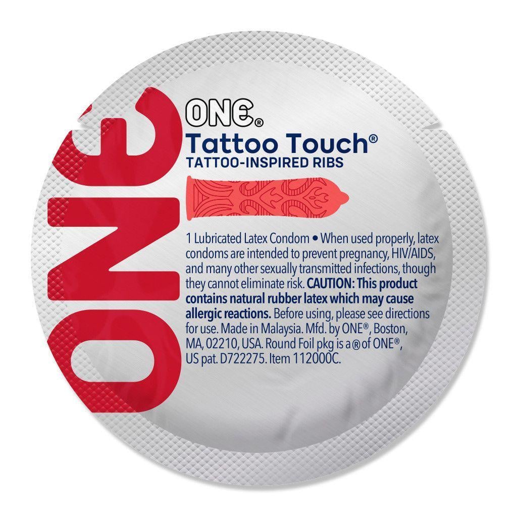 Презерватив ONE Tattoo Touch с ребристой поверхностью в виде тату 1 шт. (101887)