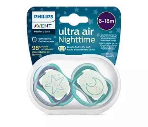 Пустушка нічна Philips Avent Ultra Air нейтральна 6-18 місяців 2 шт. (143213)