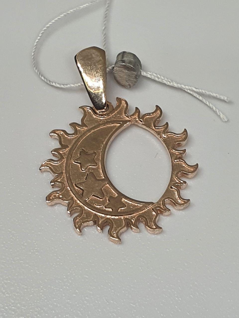 Срібний кулон підвіска Місяць з зірками в сонці позолота (2583718796) - фото 7 Срібний кулон підвіска Місяць з зірками в сонці позолота (2583718796) - фото 7