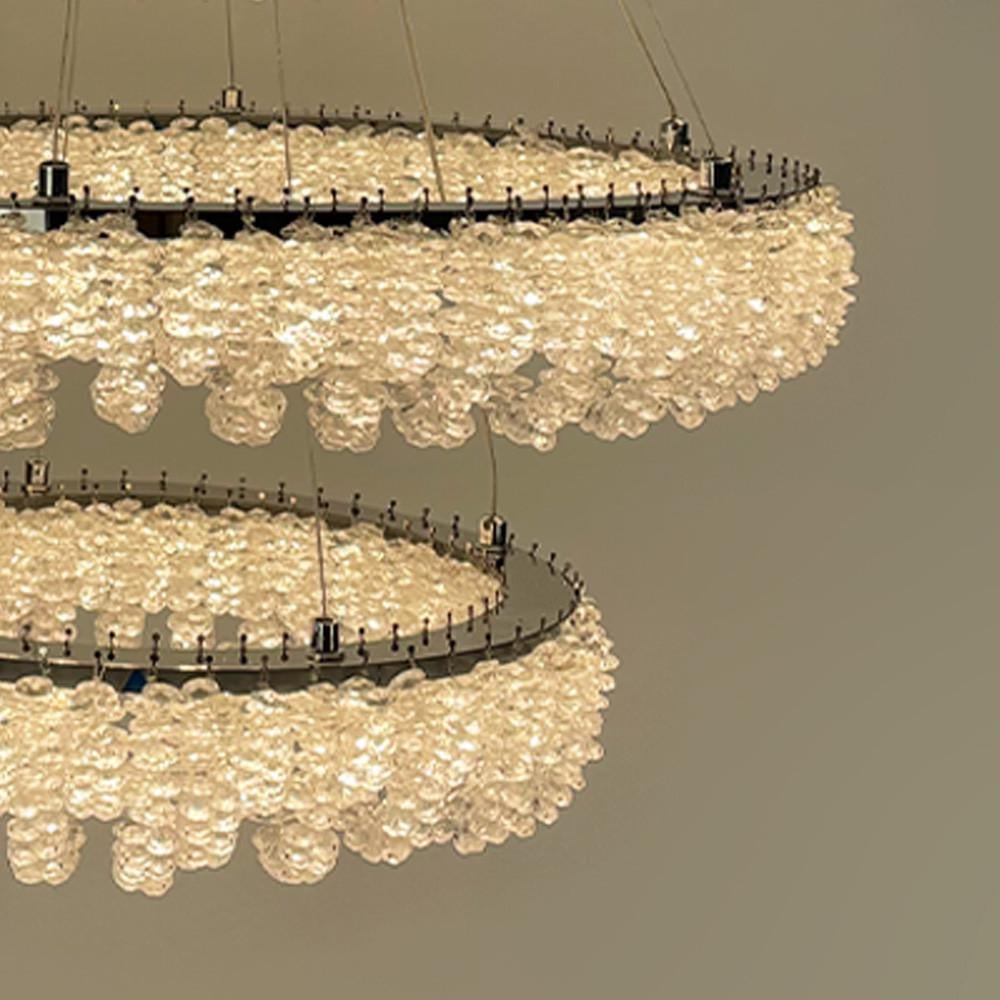 Люстра кольцевая хрустальная на 2 яруса 80/60 см Хром (33038-800+600 CH) - фото 4 Люстра кольцевая хрустальная на 2 яруса 80/60 см Хром (33038-800+600 CH) - фото 4