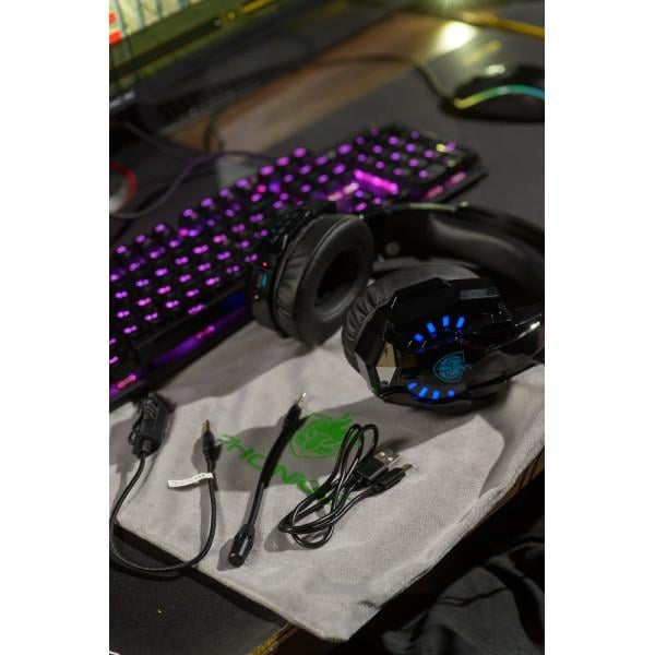 Наушники беспроводные геймерские Kotion Each G9000BT с поддержкой объемного звука 7.1 Stereo Sound Черный/Синий (1256) - фото 7 Наушники беспроводные геймерские Kotion Each G9000BT с поддержкой объемного звука 7.1 Stereo Sound Черный/Синий (1256) - фото 7