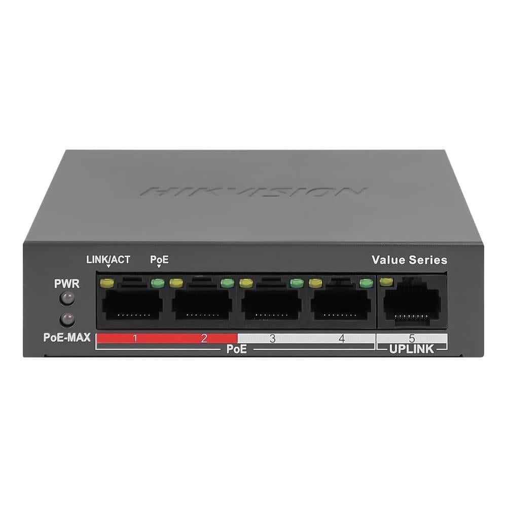 Коммутатор Hikvision 4-портовый POE DS-3E0105P-E/M (B)