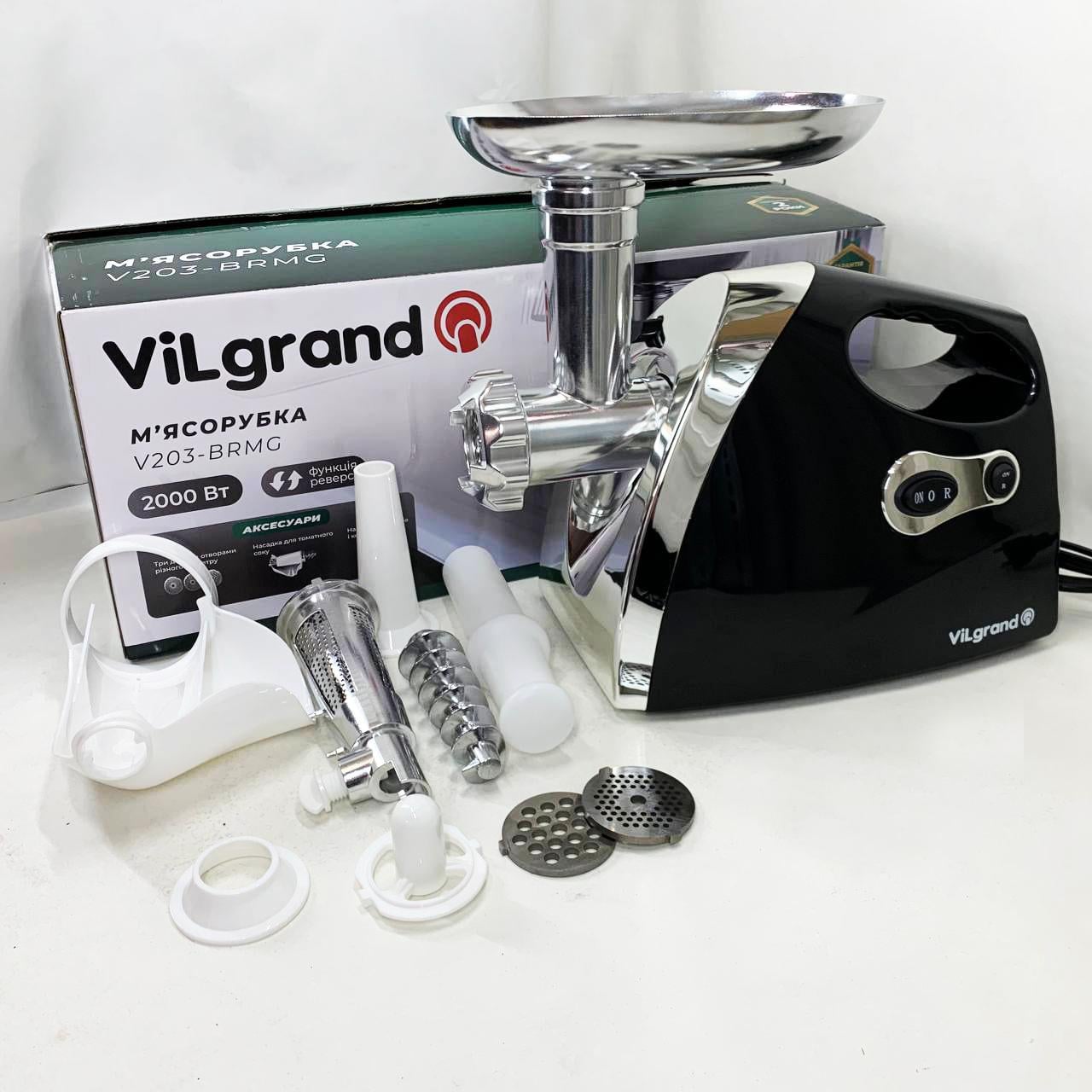 Електром'ясорубка ViLgrand V203-BRMG Чорний (13349441)