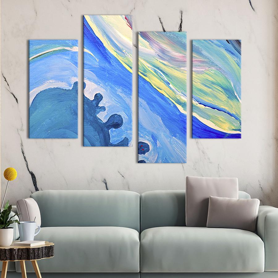 Картина модульна з 4 частин Блакитна палітра XL 149x106 см (5-42)