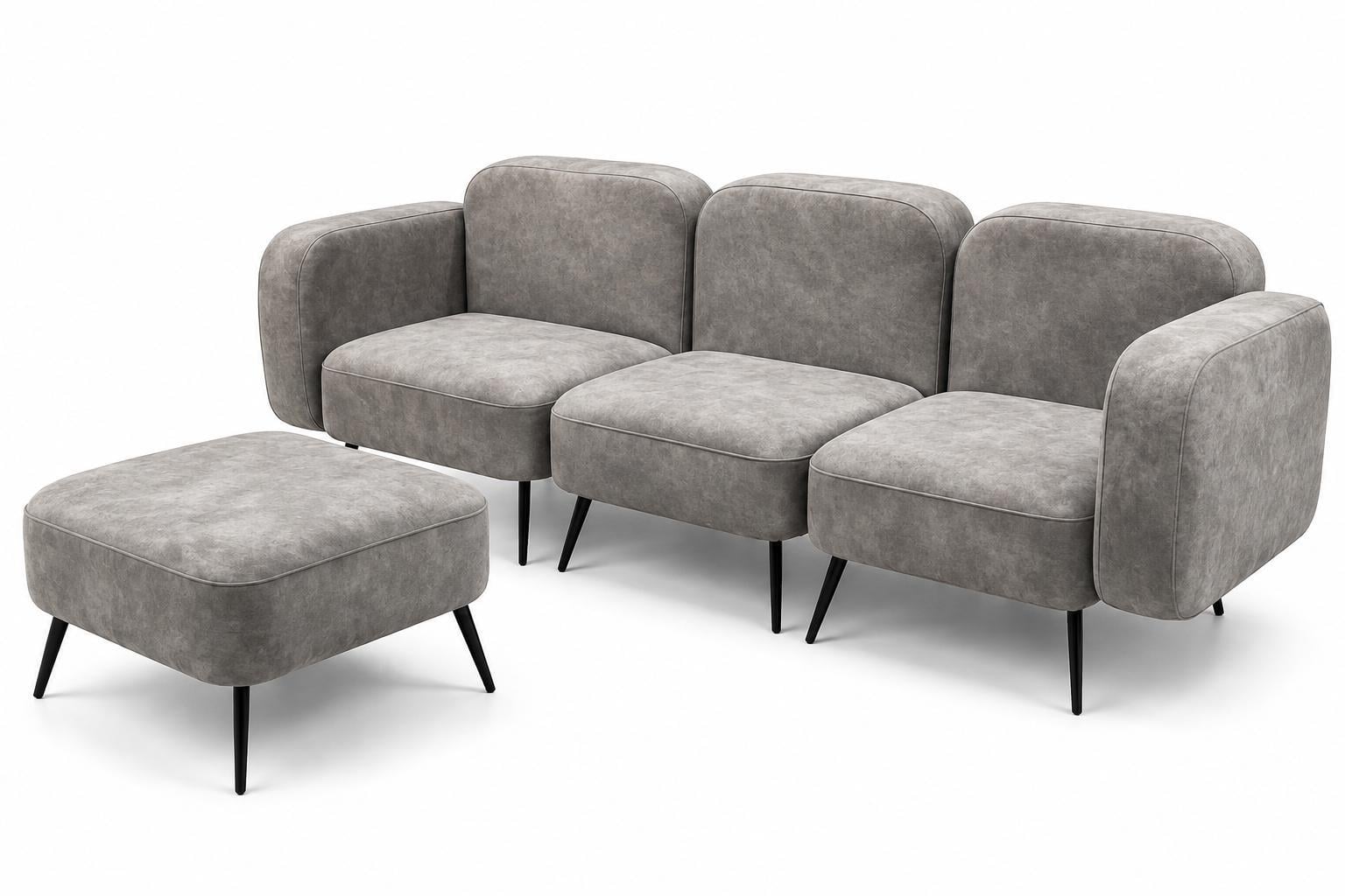 Диван модульный з пуфом Clarus 247х77х84 см Stone Grey (rich_sofa_00370) Диван модульный з пуфом Clarus 247х77х84 см Stone Grey (rich_sofa_00370)