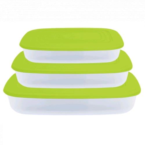 Набор контейнеров для продуктов Stenson 3в1 3 шт. Оливковый (167020)