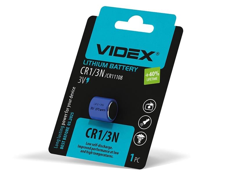 Батарейка литиевая Videx CR1/3N 1 шт. Blister (8449) - фото 1 Батарейка литиевая Videx CR1/3N 1 шт. Blister (8449) - фото 1