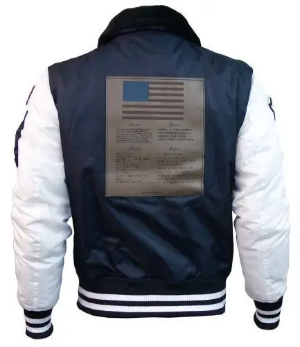 Бомбер Top Gun MA-1 Color Block With Fur and Patches 5XL Navy/White (TGJ1649PNW5XL) - фото 2