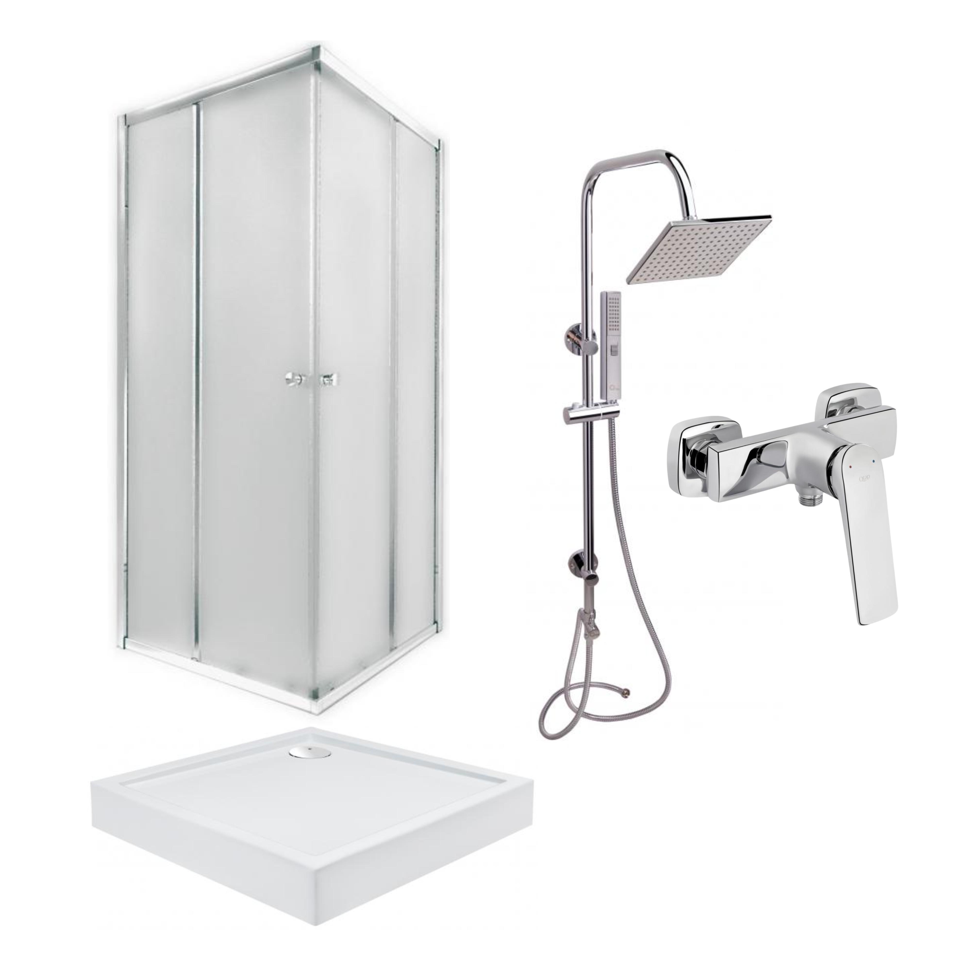 Душевая кабина QTap 90x90 см/Поддон/Душевая панель/Смеситель для душа (SD00050972) Душевая кабина QTap 90x90 см/Поддон/Душевая панель/Смеситель для душа (SD00050972)